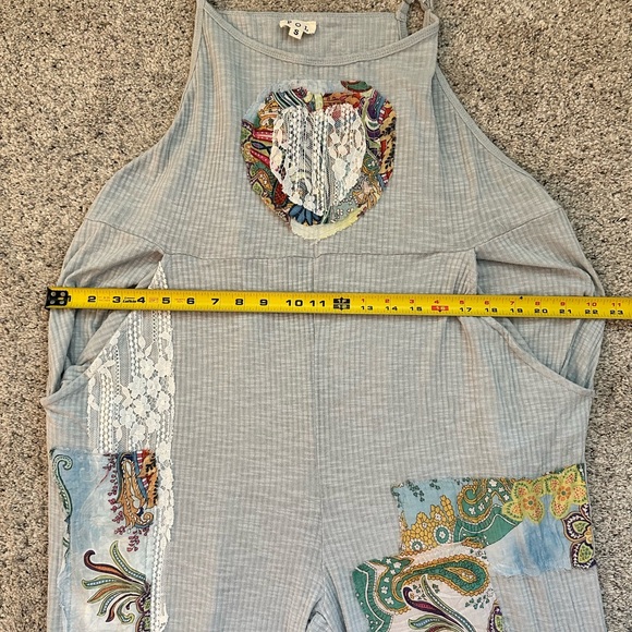 New POL Light Blue Patchwork Jumpsuit - Picture 6 of 10